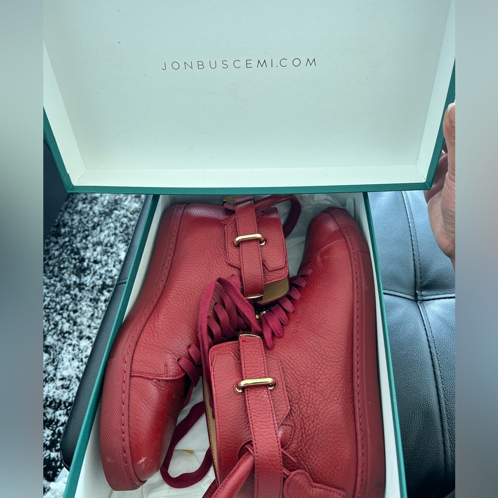 Buscemi Red Leather Sneakers